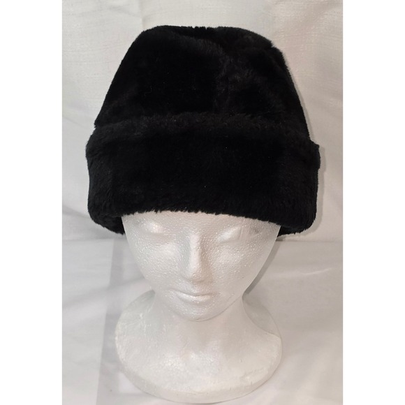 Mens Black Faux Fur Hat Winter Warm Trapper Hat Snow Ski - Picture 1 of 6